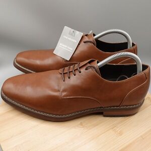 Van Heusen Shoes Men 10 Brown Garrett Memory Foam Derby Oxford Flaws